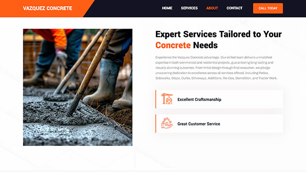 CS Web Design | Vazquez Concrete