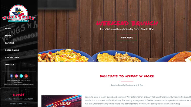 CS Web Design | Wings 'N More - Austin
